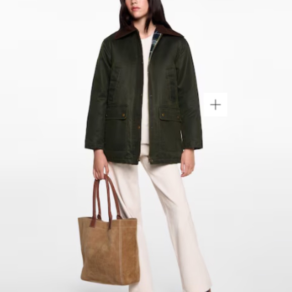 Mango Corduroy Collar Waxed Effect Oversize Barn Jacket - S - Picture 3 of 5